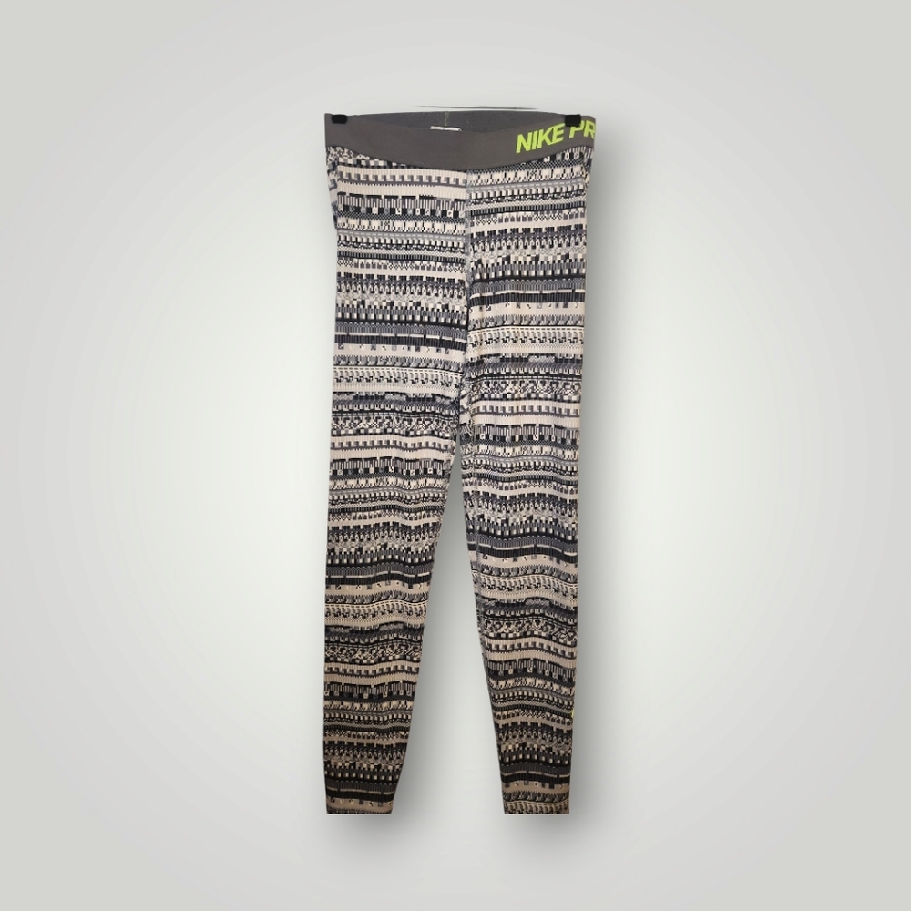 NIKE PRO DRI FIT Leggings Small Black Gray White Neon Green women